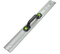 APXB Aluminium Ruler With Spirit Level & Handle 24" 60cm Builders Levelling Measuring 24 Inches 600mm Metric Imperial Rule Tool Heavy Duty Cutting Workshop Stick 2 Spirit Gauge