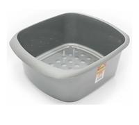 APXB Large Rectangular Washing Up Plastic Bowl, 11 Litre, Silver High Grade Basin Kitchen Mixing Bowls Sink Tidy Upcycled Kitchen Sink, Basin Tidy Organizer