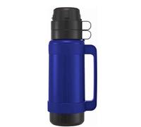 APXB Vacuum Flask 500ml/1Ltr - Insulated Plastic Mondial Thermal Flask Glass Thermal for Hot & Cold Drinks | Durable Travel Bottle with Push-Button Lid (Blue, 1L)