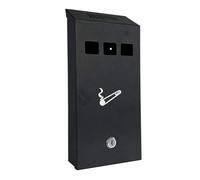 APXB Wall Mounted Metal Coated Lockable Outdoor Home Ashtray Ash Tray Cigarette Bin With Lock Powder Coated Galvanised Steel Smoking Box With A Removable Collection Box For Pub Club, Garden, Office