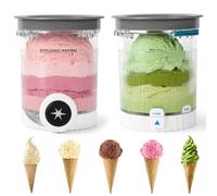 APXEL 2 Pack Ice Cream Pints and Lids Set, BPA-Free & Dishwasher Safe, 16oz