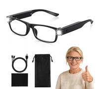 APXEL 200% Magnifying Glasses with Light, USB Rechargeable LED Magnifying Eyewear, Hands-Free Magnifier Spectacles Head Magnifier Eyeglasses for Reading Sewing Close Work Jewellers Arts Crafts