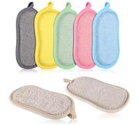 APXEL 6 Pack Microfibre Dual Washing up Sponge, Non-scratch Scrub Sponges, Reusable Long-Lasting Dish and Multi-surface Pads, Cleaning products For Cleaning The Whole Kitchen (Color)
