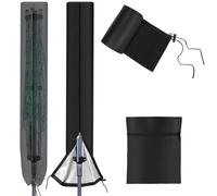 APXEL Rotary Washing Line Cover, Heavy Duty Waterproof Rotary Clothes Dryer Cover with Zip Drawstring, Protective Weather Resistant Parasol Covers for Garden Dryer and Airer (180x18x18cm)