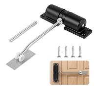 APXEL Spring Door Closer, 1pc Adjustable Safety Automatic Door Closer | Spring Closer Doors Stopper with Adjusting Rod and Screws, for Commercial & Home Use Weights 20-40kg (Black)