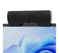 APXEL USB Speaker for PC, Portable Computer Speakers for Desktop, Mini PC Soundbar, Small Desk Speakers with Clip-on Design for Laptop Monitor Phone Notebook - Plug and Play (Black)