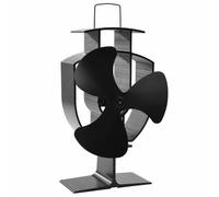 APXESS Heat Powered Stove Fan, 3 Blades Wood Burner Anodized Aluminum | Silent Operation, No Installation Required, For Log Burners