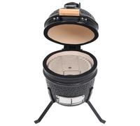 APXESS Kamado Barbecue Grill & Smoker - Ceramic 56 cm Round BBQ Cooker | Glazed pitted finish, Hinged lid with thermometer, Stainless steel vent