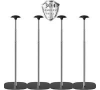 APXL Boat Cover Support Poles 4 PK Support Systems, Height Adjustable 304 Stainless Steel Support Poles with Stable Full-Touchdown Iron Alloy Base for Jon Boat Pontoon Aluminum Boat Tarps Bimini Tops