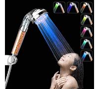 APzek Shower Head, Handheld High Pressure Led Shower Head with 7 Changing Color Water Saving Negative Ionic Filter Showerhead (7 Color)