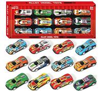 APZRYFF Toy Cars, Metal Shell Race Car Set, 12PCS Mini Pull Back Playset, Micro Machines Vehicles Toys, Durable Design for Motor Skill Development, Birthday Party Gifts Grey