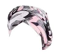 AQ899 Chemo Cancer Head Hat Cap Ethnic Pre-Tied Twisted Braid Hair Cover Wrap Headwear Pre Tied Chemo Head Scarf Beanie Skull Cover Cap for Women Purple, One Size