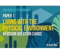 AQA GCSE Geography Revision Question Cards for Paper 1: for the 2025 and 2026 exams (tutor2u AQA GCSE Geography)