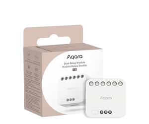 Aqara Dual Relay Module T2,Matter over Bridge, Requires Aqara Zigbee 3.0 HUB, Dry Contact Mode for Garage Doors and Boilers, Roller Shade Switch & Light Switch, Supports Homekit, Google Home and Alexa