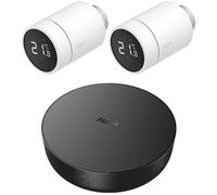 AQARA E1 Wireless Smart Radiator Thermostat Starter Kit with Aqara Smart Hub M2 - Twin Pack, Black,White
