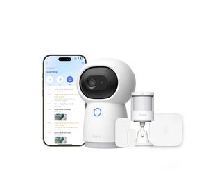 Aqara Home Security System Kit Y100-4 Piece Wireless Home Alarm with 2K Camera Hub G3, 3 Smart Sensors, HomeGuardian, Local Automation & 24/7 Alerts, Supports HomeKit, Google Home, Alexa