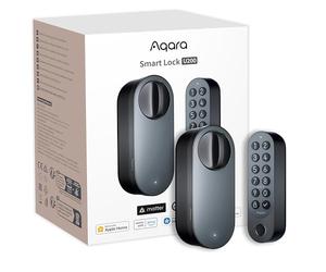 Aqara Serrure Connectée U200 avec Clavier à Empreinte Digitale, Matter sur Thread, Accès avec pple Home, Serrure Porte avec Batterie Rechargeable, Compatible Apple Home, Google Home, Alexa, Noir
