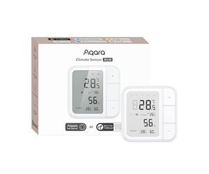Aqara Smart Climate Sensor W100, Temperature & Humidity Monitoring, Wireless, Remote HVAC Control, 3 Customizable Buttons, Matter, Thread/Zigbee, Works with Apple Home, Alexa, Google