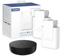 AQARA Smart Curtain Driver E1 Starter Kit with Aqara Smart Hub M2 - Rod, Twin Pack, Black,White