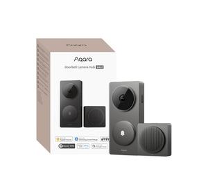 Aqara Smart Doorbell Camera G410 with Chime, HomeKit Secure Video, Gray | 2K, 2-Way Audio, Built-in Matter Hub, Wireless/Wired, Supports Apple Home, Alexa, Google, Home Assistant, 2.4G/5GHz Wi-Fi