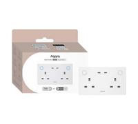 Aqara Wall Outlet Uk Grey (Dual Usb-C) Double Socket With Thread, Zigbee & 30W Usb-C Fast Charging