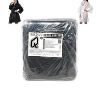 AQASKIN Disposable Kimono for Beautician in TNT 30gr/m2 - Packs of 20 pcs - QUANTITY DISCOUNTS - Individually packaged - Dimensions 100x140cm - Pocket and Strap (1, Black)