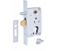 Aqbau Hook Lock 72/40 for Sliding Gate & Garden Gate, Mortice Lock with Hook Latch, Backset 40 mm, Distance 72 mm, Galvanised Metal, Sliding Door Lock for Metal Gate, Entrance Gate