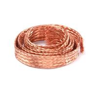AQCDPJYU 1 Meter Flat Copper Braid Ground Strap - 8-16 Square Wire for Grounding, Bonding & Electrical Connections(10 square)