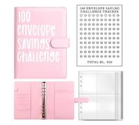 AQCDPJYU 100 Envelopes Money Saving Challenge Binder, Password Lock Cash Budget Expense Organizer Notebook(Purple Without Lock)