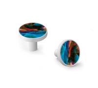 AQCDPJYU 6 Pack Creative Cloud Art Cabinet Knobs, Black Base Zinc Alloy Drawer Pulls for Kitchen Bathroom Dresser(White)