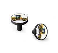 AQCDPJYU 6 Pack Tractor Farm Truck Cabinet Knobs & Wall Hooks, Black Base Solid Zinc Alloy Modern Drawer Pulls for Kitchen Bathroom Dresser(Black)