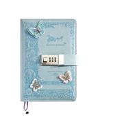 AQCDPJYU A5 Retro Password Notebook with Lock, Thickened Hand Ledger Journal Student Notepad Stationery Gift(D-135x200mm-line)