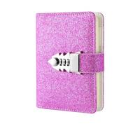 AQCDPJYU A7 Password Book with Lock, Portable Travel Diary Notebook Student Office Stationery School Supplies Gift(Purple)