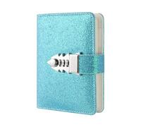 AQCDPJYU A7 Password Book with Lock, Portable Travel Diary Notebook Student Office Stationery School Supplies Gift(Blue)