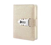 AQCDPJYU A7 Password Book with Lock, Portable Travel Diary Notebook Student Office Stationery School Supplies Gift(Gold)