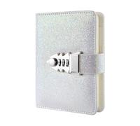 AQCDPJYU A7 Password Book with Lock, Portable Travel Diary Notebook Student Office Stationery School Supplies Gift(White)