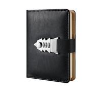 AQCDPJYU A7 Password Book with Lock, Portable Travel Diary Notebook Student Office Stationery School Supplies Gift(Black)
