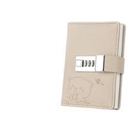 AQCDPJYU A7 Small Lock Notebook, Pocket Notepad Journal Line Sketchbook Office School Stationery Organizer(Dark Khaki)