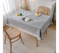 AQCDPJYU Linen Rectangle Tablecloth - Wipeable Easy to Clean Decorative Table Cover for Kitchen Dining(Light Gray,180x260cm)