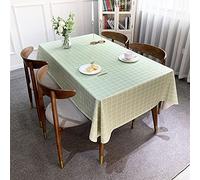 AQCDPJYU PVC Vinyl Rectangular Buffalo Plaid Tablecloth - Heavy Duty Waterproof Oil-proof Wipeable for Indoor Dining Outdoor Picnic(Green,90x150cm)