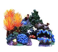 AQCDPJYU Realistic Aquarium Coral Reef Decorations, Craft Resin Plants Fish Tank Decor, Goldfish Betta Hideout(C)