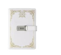 AQCDPJYU Simple Delicate 200 Pages Password Book, Lock Diary Creative Hand Ledger Office School Stationery(White)