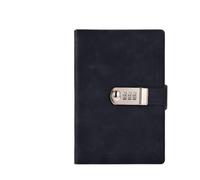 AQCDPJYU Version A5 Retro Password Book with Lock, 200 Pages Thickened Diary Notepad Stationery Gift(Black)