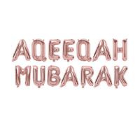 Aqeeqah Mubarak Foil Balloons - Rose Gold
