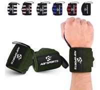 AQF 18” Wrist Wraps Supports for Weight Lifting - IPL USPA Approved Gym Fitness Wrist Straps - Heavy Duty Bodybuilding Training Fist Straps with Thumb Loop for Workout, Powerlifting, Men & Women