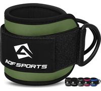 AQF Ankle Straps for Cable Machines Attachment - Neoprene Padded Gym Wrist Cuff Legs Extensions Curls, Kickbacks, Weightlifting Hip Abductor, Abs, Glute Workout (Military Green, Single)