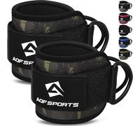 AQF Ankle Straps for Cable Machines Attachment - Neoprene Padded Gym Wrist Cuff Legs Extensions Curls, Kickbacks, Weightlifting Hip Abductor, Abs, Glute Workout (Green Camouflage, Pair)