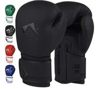 AQF Boxing Gloves for Training & MMA Muay Thai Punch Bag Sparring MMA Gloves for Kickboxing Fighting & punching bag with Extra Layers of Padding (Matt Black, 10oz)