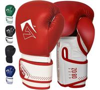 AQF Boxing Gloves for Training & MMA Muay Thai Punch Bag Sparring MMA Gloves for Kickboxing Fighting & punching bag with Extra Layers of Padding (Red, 12oz)