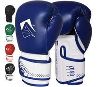 AQF Boxing Gloves for Training & MMA Muay Thai Punch Bag Sparring MMA Gloves for Kickboxing Fighting & punching bag with Extra Layers of Padding (Blue, 10oz)